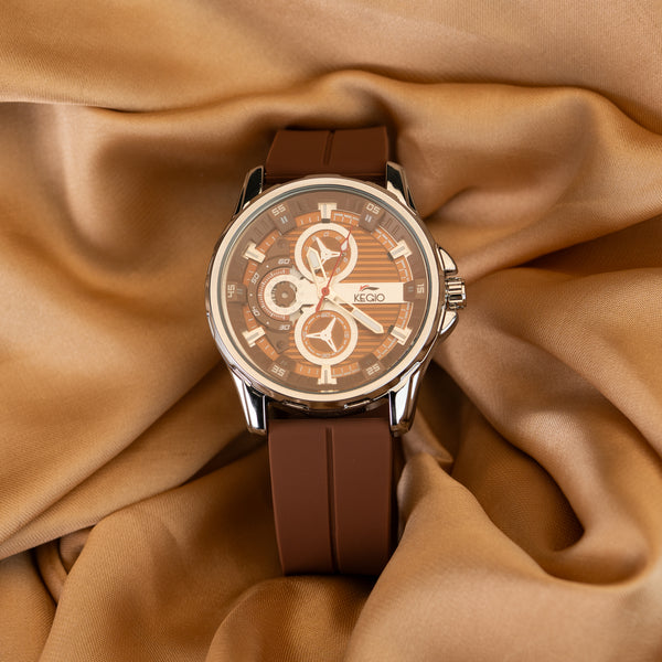 KEGIO - Men's Watch- Magnetic Lock (Brown)