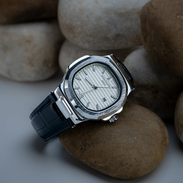 Patek Philipe Leather Strap(black & White)